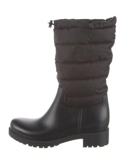 Pre-owned Moncler Rubber Rain Boots In Black