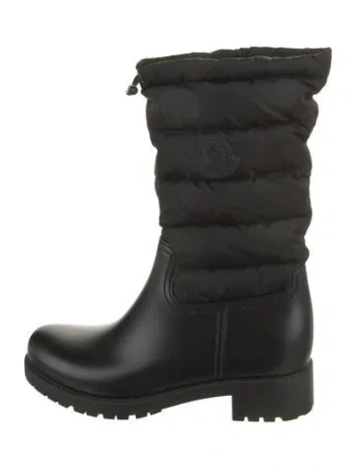Pre-owned Moncler Rubber Rain Boots In Black