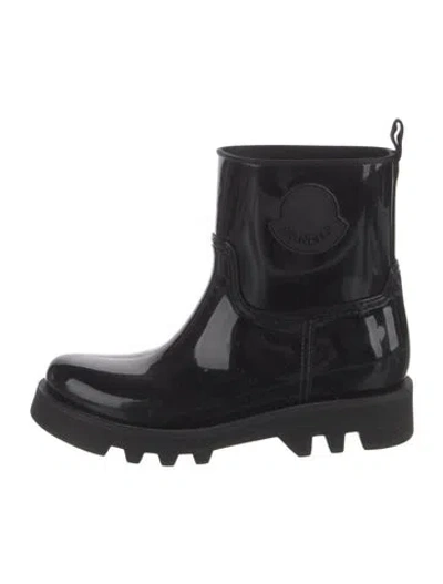 Pre-owned Moncler Rubber Rain Boots In Black