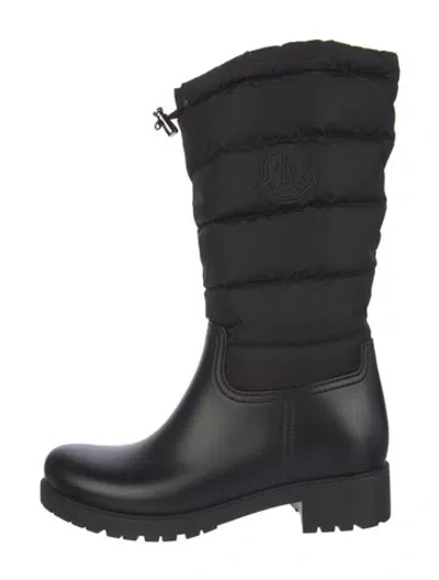 Pre-owned Moncler Rubber Rain Boots In Black