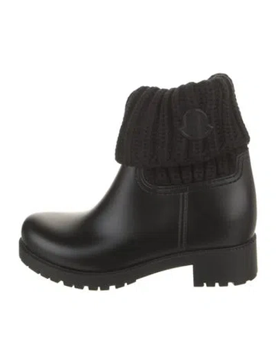 Pre-owned Moncler Rubber Rain Boots In Black