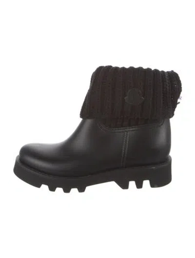 Pre-owned Moncler Rubber Rain Boots In Black