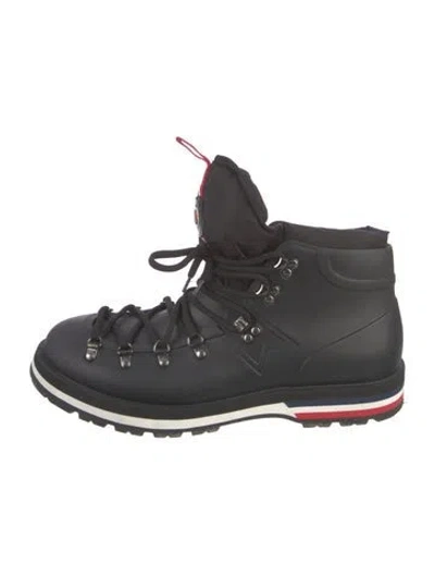 Pre-owned Moncler Rubber Rain Boots In Black