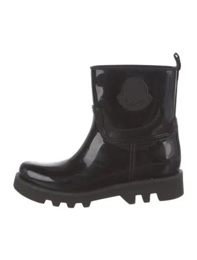 Pre-owned Moncler Rubber Rain Boots In Black