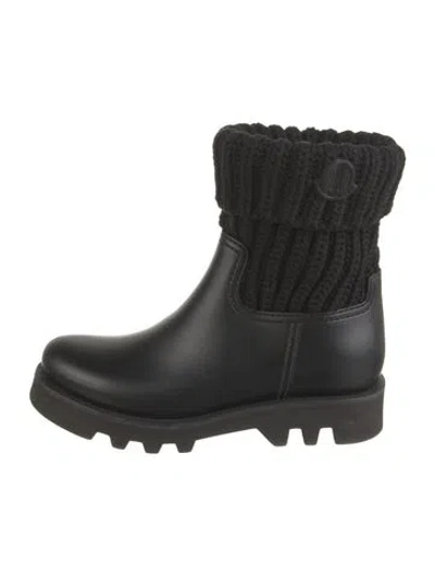 Pre-owned Moncler Rubber Rain Boots In Black