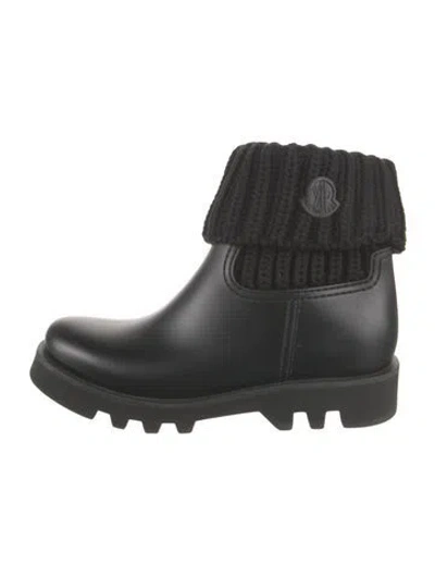 Pre-owned Moncler Rubber Rain Boots In Black