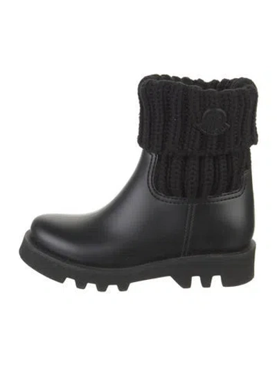 Pre-owned Moncler Rubber Rain Boots In Black