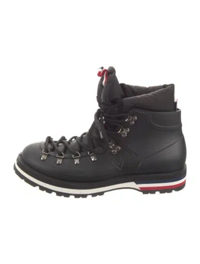 Pre-owned Moncler Rubber Rain Boots In Black