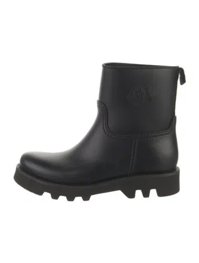 Pre-owned Moncler Rubber Rain Boots In Black