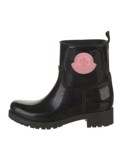 Pre-owned Moncler Rubber Rain Boots In Black