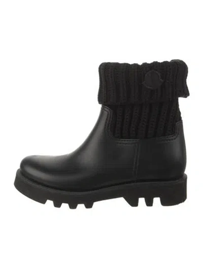 Pre-owned Moncler Rubber Rain Boots In Black
