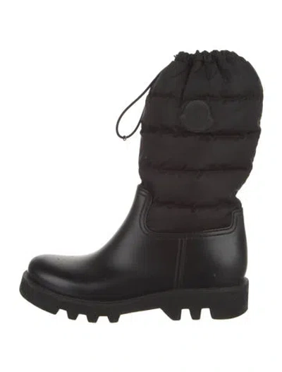 Pre-owned Moncler Rubber Rain Boots In Black