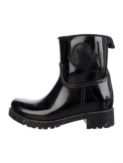 Pre-owned Moncler Rubber Rain Boots In Black