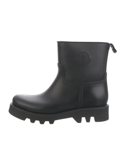 Pre-owned Moncler Rubber Rain Boots In Black