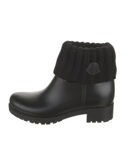 Pre-owned Moncler Rubber Rain Boots In Black