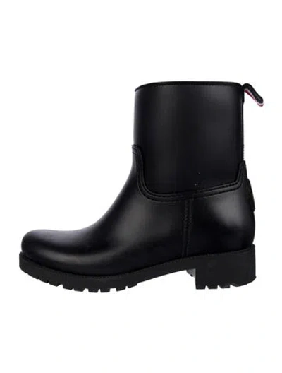 Pre-owned Moncler Rubber Rain Boots In Black
