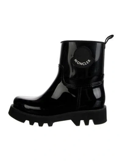 Pre-owned Moncler Rubber Rain Boots In Black