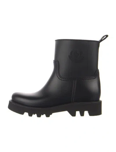 Pre-owned Moncler Rubber Rain Boots In Black