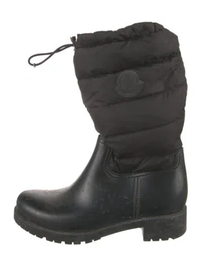 Pre-owned Moncler Rubber Rain Boots In Black