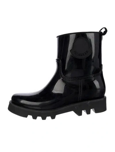 Pre-owned Moncler Rubber Rain Boots In Black