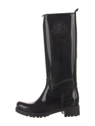 Pre-owned Moncler Rubber Rain Boots In Black