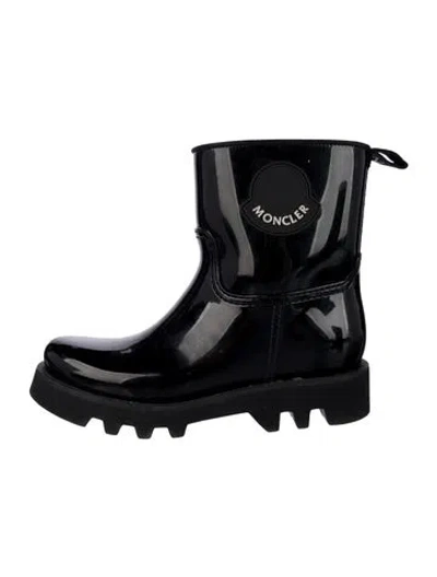 Pre-owned Moncler Rubber Rain Boots In Black