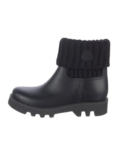 Pre-owned Moncler Rubber Rain Boots In Black