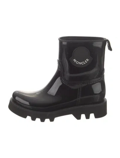 Pre-owned Moncler Rubber Rain Boots In Black