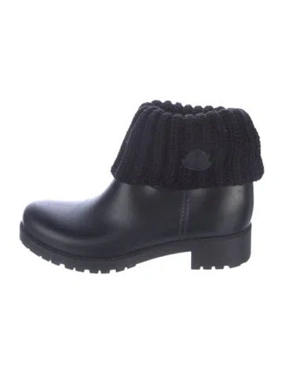 Pre-owned Moncler Rubber Rain Boots In Blue