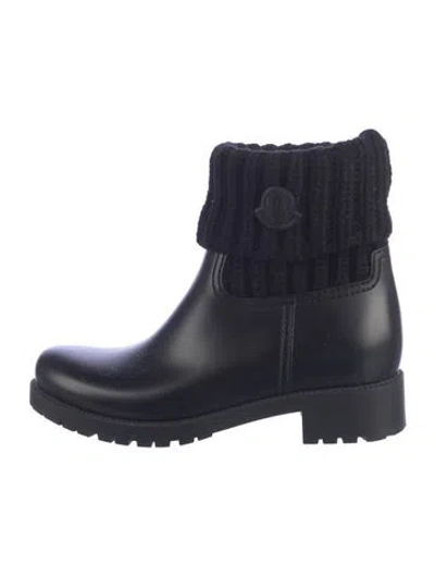 Pre-owned Moncler Rubber Rain Boots In Blue
