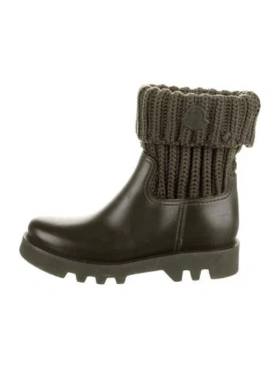 Pre-owned Moncler Rubber Rain Boots In Green