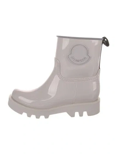 Pre-owned Moncler Rubber Rain Boots In Neutral