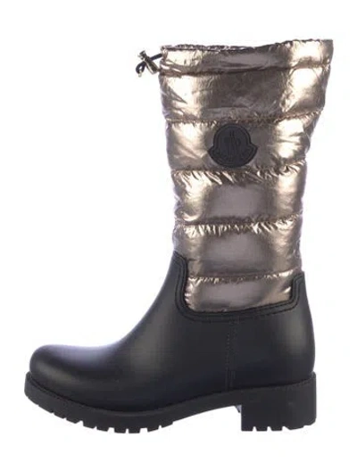 Pre-owned Moncler Rubber Rain Boots In Neutrals