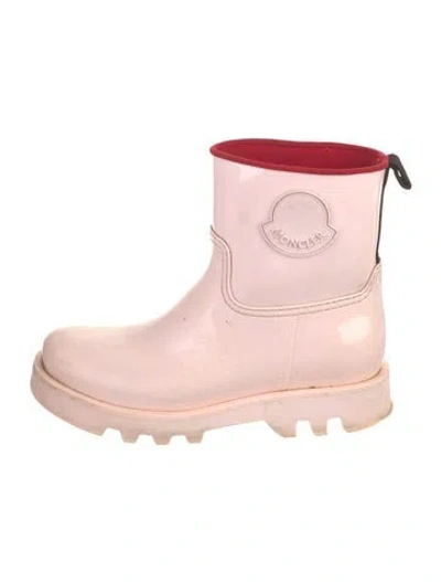 Pre-owned Moncler Rubber Rain Boots In Pink