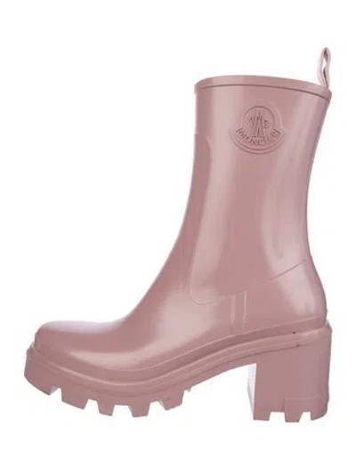 Pre-owned Moncler Rubber Rain Boots In Pink