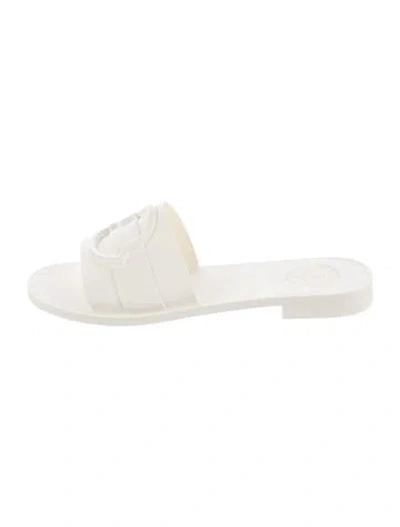 Pre-owned Moncler Rubber Slides In Neutrals