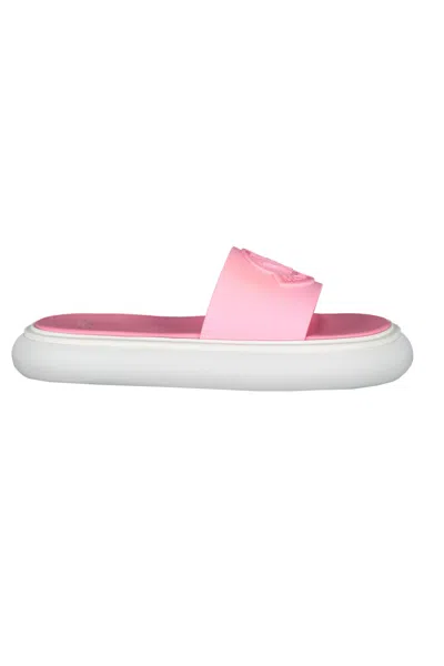 Moncler Rubber Slides In Pink