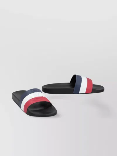 Moncler Rubber Slides Tricolor Strap
