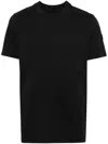 Moncler Rubberised-logo Cotton T-shirt In Black