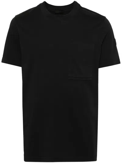 Moncler Rubberised-logo Cotton T-shirt In Black
