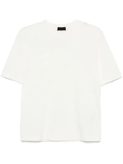 Moncler Rubberised-logo Cotton T-shirt In White