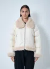 Moncler Rubrouk Patent Craquele Jacket In Neutral