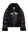 Moncler Rubrouk Teddy-trimmed Short Down Jacket In Black