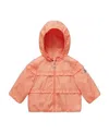 Moncler Ruffle-detail Hooded Jacket In Pink