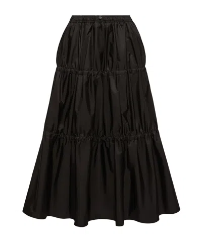 Moncler Ruffle Mid-length Skirt In Black
