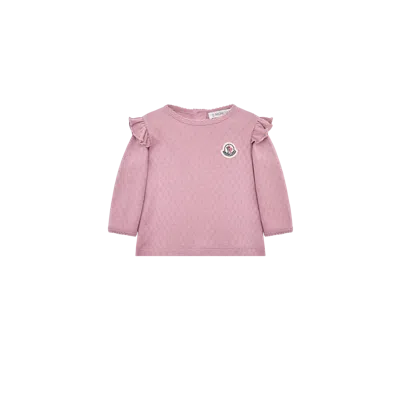Moncler Kids' T-shirt À Manches Longues Et Volants, Filles, Rose, Taille: 9/12 In Pink