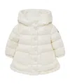 Moncler Ruffled Quilted Parka In White
