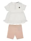 Moncler Ruffled Shorts Set In White