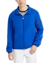 Moncler High Neck Zip-up Jacket In Medium Blue