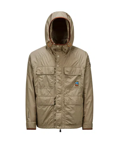 Moncler Rutor Hooded Padded Jacket In Brown